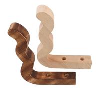 SEWOART 2 Pièces Lot de Crochets Muraux Bois Massif Forme Ondulée Supports Suspendus Multifonctions pour Pots de Fleurs Mangeoires Oiseaux Carillons et Paniers Fixation Facile pour