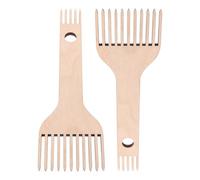 SEWOART 2 Pièces Peigne de Tissage Double Extrémité Bois Outil Portable Ergonomique pour Métier à Tisser Manuel Adapté à Artisanat de Tapis et Tricotage Main Kit Robuste et Polyvalent