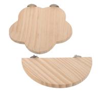 SEWOART 2 Pièces Perchoir Bois Naturel pour Perroquets et Perruches Plateforme Plate Ergonomique pour Cage Intérieur Accessoire pour Exercice et Santé des Petites Oiseaux comme Calopsittes