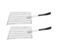 SEWOART 2 pièces Pliable avec Poignée Plastique Plateau de Cuisson INOX pour Barbecue et Camping Polyvalente pour Toasts