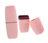 SEWOART 2 Pièces Portable Travel Toothbrush Cup Set for Minimalist Toothbrush Toothpaste Storage Containers Hygienic Rinsing Cup for Camping School Business Trips