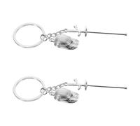 SEWOART 2 Pièces Porte-clés Escrime Sport Métal Pendentif de Fleuret Résistant Alliage de Zinc Accessoire Décoratif pour Clés Voiture Dos à Dos Main Souvenir pour Athlètes et Amateurs