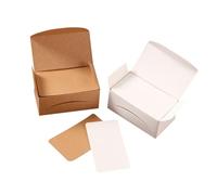 SEWOART 200 pièces Cartes Vierges DIY Kraft Blanc et Couleur Cuir Cartes Postales à Coins Arrondis pour Messages Notes et Graffiti Bloc-notes Double-face pour Scrapbooking et Étiquettes