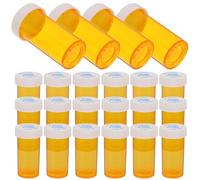 SEWOART 25 Pièces Boîte à Pharmacie de Rangement en Plastique Pp Alimentaire 8 Drams, Flacon Protecteur L'humidité Lumière, pour Voyage et Organisation de Remède