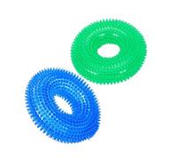 SEWOART 2pièces Anneaux à Mâcher pour Chiens Résistants Caoutchouc TPR Souple Anti-Usure Jouets Dentition Chiots Et Chiens Adultes Bleu Vert