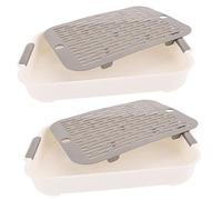 SEWOART 2pièces Bac à Litière Carré Plastique pour Lapin Hamster Lot de Bacs Amovibles pour Espace Intérieur Ou Extérieur