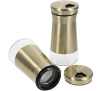 SEWOART 2pièces Lot de Flacons à Épices Verre et Inox Doré Salière et Poivrière Réutilisables pour Cuisine Distributeurs Pratiques pour Sel Poivre et Assaisonnements