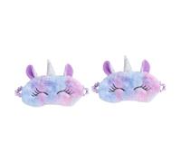 SEWOART 2pièces Masque De Sommeil Peluche Cache-yeux Cartoon Œil Patch Mignon Pour Sommeil Apaisant Violet