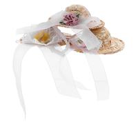 SEWOART 3 Pièces Mini Pet Hats for Small Animals Cute Tiny Floral Headgear for Chickens Hamsters Parrots and Birds Festive Woven Caps and Holidays