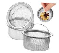 SEWOART 3 pièces Panier Vidange Cuisine Inoxydable Crépine Évier Maille Fine avec Poignée Intégrée Filtre Lavabo pour Évier Standard Facile à Nettoyer et Durable Panier Tamis Obstruction