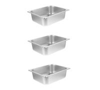 SEWOART 3 Pièces Pot De Glace Décor Fraternité Support De Nourriture Pour Buffet Plateau De Fête En Métal Pour Buffet Plateau De Cantine Poêle à Buffet Silver Acier Inoxydable