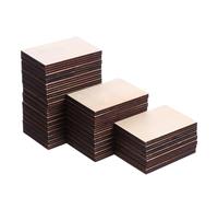 SEWOART 36 pièces Bois Brut Rectangulaires à Angle Droit pour Bricolage Décoratif Peinture et Gravure Accessoires DIY pour Maison et Événements