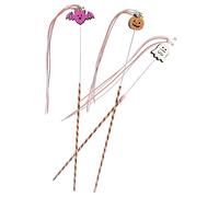 SEWOART 3pièces Jouets Interactifs pour Chats Teaser avec Clochettes pour Halloween De Fantôme Chauve-Souris Citrouille Stimule Exercice Curiosité Féline