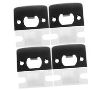 SEWOART 4 ensembles Plaque de Gâche Métallique D pour Serrure Renfort de Pêne Dormand Compatible Portes Lot Vis Noirs Installation Facile