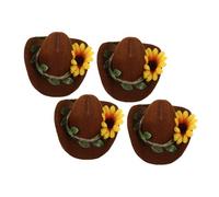 SEWOART 4 Pièces Chapeaux Cowboy Miniatures Ajustables avec pour Hamsters Cochons Dinde Perroquets et Serpents Accessoires de Costume pour Fête Danimaux Petits