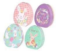SEWOART 4pièces Boîte De Bonbons Décorative De Pâques Support à Cookies Avec Motif Lapin Boîte De Stockage Pour Biscuits Pour Fêtes Et