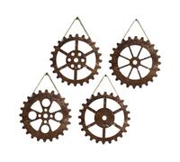 SEWOART 4pièces Décoration Murale Industrielle Vintage Bois De Roues Dentées Pour Art Mural Style Rétro Steampunk Pour Maison