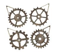 SEWOART 4pièces Engrenages Décoratifs En Naturelle Lot De Décoration Murale Engrenage Rétro Ornement Intérieur Pour Chambre Salon Maison Bureau