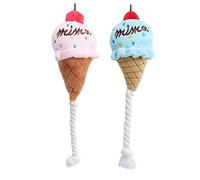 SEWOART 4pièces Jouet Peluche pour Chien Jouet à Squeaker Et Forme De Glace Bleu Rose