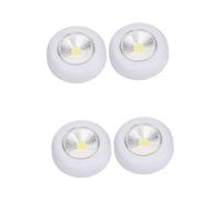 SEWOART 4pièces Lampe Led Touch Light Veilleuse Sans Fil Pour Armoire Cuisine Et Nuit Éclairage Pratique Avec Adhésif Blanc Fonctionnement Par Tactile Sans Pile Non