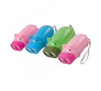 SEWOART 4pièces Lampe Torche à Main Forme De Cochon Lot De Lampes De Poche à Manivelle Pour Garçon Fille Fourniture Éclairage