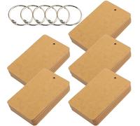 SEWOART 5 pièces Cartes Mémo Vierges Kraft Cartes Index Perforées Portables Essentielles pour Étude et Classe Élémentaire Blanches pour Apprentissage et Mémorisation