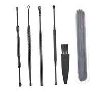 SEWOART 5 Pièces cuillère à oreille nettoie oreilles nettoyage oreilles cérumen boucle correcteurs boules Quies cuillère d'oreille de massage Black