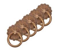 SEWOART 5 Pièces Lot de Poignées Anneau Laiton Massif Finition Antique Tirage Confortable pour Armoires et Portes Décor Vintage pour Meubles et Fermetures