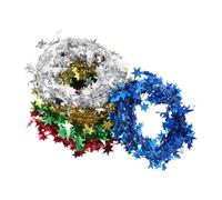 SEWOART 5 Rouleaux Guirlande Scintillante Tinsel Étoile avec Fil de Décorations Festives DIY pour Arbre de Noël Mariage Anniversaire et Fêtes