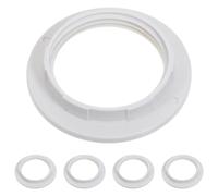 SEWOART 5pcs Anneaux de Fixation de Lampe E27 en Plastique Beige Structure Filetée Complète et Collier Épais pour Douille de Lampe, Installation Rapide et Stabilité Améliorée