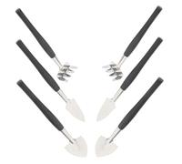 SEWOART 6 Pièces Mini Gardening Tools Set Ergonomic Small Garden Shovel Trowel and Rake for Succulents Bonsai Indoor Planting