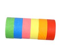 SEWOART 6 pièces Ruban Washi Masking Tape Couleurs Ruban Adhésif Papier pour Décoration DIY Organisation Scrapbooking Facile à Coller et Retirer Multicolore Rose Rouge Orange Jaune Bleu