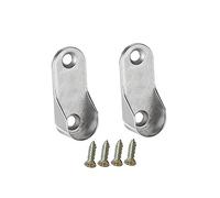 SEWOART 6 Pièces Support Barre Penderie Ovale Coulé avec Vis Accessoires Tringle Rideaux Robustes pour Armoire Support Tube Vêtements et Finition