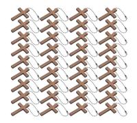 SEWOART 72pcs Croix en Bois Mini pour Porte-clés Prière Bricolage Religieux DIY Bijoux Croix Simple en Bois Brut pour Décoration Maison Baptême