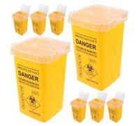 SEWOART 8 Pièces Boîte de Collecte pour Objets Tranchants Poubelle Jaune PP pour Élimination Sécurisée des Aiguilles de Tatouage et Lames