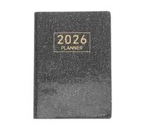 SEWOART Agenda 2026 Format A7 Mini Bloc-Notes Portable en PU Noir Étoilé Calendrier Hebdomadaire et Mensuel Planificateur de Travail Compact avec Papier Épais Agenda Mensuel Simple de