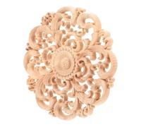 SEWOART Applique Décorative Ronde En Bois Sculpté De 10 Cm Pour Murs Portes Et Meubles