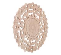 SEWOART Applique Murale en Bois Sculpté Ronde 30x30 Cm Non Peinte, Décoration Artisanale Creuse pour Meubles, Portes et Cheminées, Incrustation Naturelle et Solide Adaptée à L'intérieur