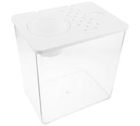 SEWOART Aquarium Rectangulaire Transparent pour Tortues d'eau, Petit Terrarium Écologique avec Panier pour Culture Hydroponique, Taille Moyenne Bureau et Aquarium Paysager