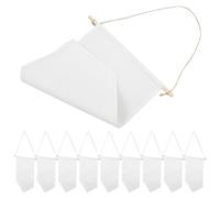 SEWOART Bannière Murale en Toile Vierge 10 Pièces 50x30 Cm Couleur Bois Naturel, Drapeau D'affichage de Broche pour Décoration Intérieure, Présentoir à Bijoux Suspendu, Support Créatif