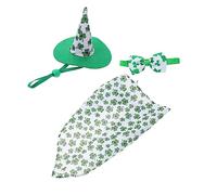 SEWOART Bavoir Et Collier pour Chien Fête Saint-Patrick Décoration Collier Chien Accessoire Chapeau Thème Festival Écharpe Triangulaire Animal De Compagnie Nœud