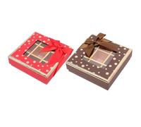 SEWOART Boîte à Chocolats 2 Pièces en Papier Rouge et Noir 12x12x4 Cm 9 Compartiments, Coffret Présent Saint-valentin pour Friandises et Bonbons, Emballage Présent Romantique