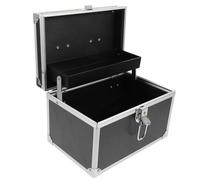 SEWOART Boîte à Outils Portable Petite Taille 24x16x16 Cm Revêtement Intérieur Étanche, Texture Cuir Grainé Noir, Boîte de Rangement Multifonction pour Accessoires et Outils de