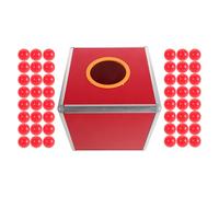 SEWOART Boîte de Tombola Rouge 25 Cm avec 50 Boules Rouges, Boîte à Billets Transparente Multifonctionnelle pour Tirages Sort, Urne de Vote et Collecte de Dons, pour Fêtes et Réunions