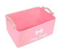 SEWOART Boîte Panier pour chien table de toilettage pour chien Chiens panier à linge caisse rangement coffres à jouets pour animaux de compagnie bac à jouets pour chien feutre rose
