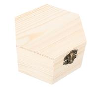 SEWOART Boîte Présent Hexagonale en Bois Brut Non Peint Petite Boîte à Bijoux DIY Écologique Coffret de Rangement Décoratif pour Artisanat 1 Pièce pour Souvenirs et Présents