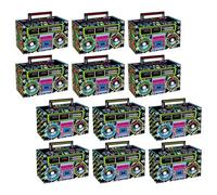 SEWOART Boîtes en Papier de Cassette Audio 12 Pièces Boîte à Bonbons Rétro Années 80 Bonbonnière Vintage Légère et Résistante Décoration de Fête Thème Années 80 Coffret Présent