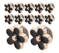 SEWOART Boutons-pression Métalliques Noirs Forme Fleur Élégante en Alliage 20 Pièces, Protection Anti-ouverture pour Robes et Châles, Adaptés à Tout Style et Activité