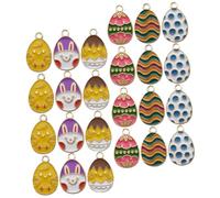 SEWOART Breloques de Pâques en Alliage Zinc 24 Pcs - Pendentifs Œufs Colorés pour Fabrication Bijoux Diy, Bracelets et Boucles D’oreilles Artisanales