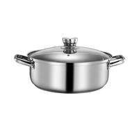SEWOART Casserole Induction Acier Inoxydable Marmite Double Compartiments Stable et Résistante Repas Famille et Festives